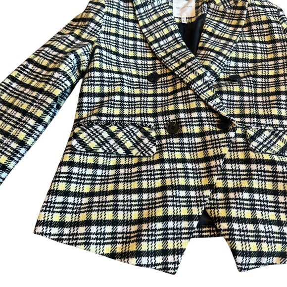 Avec Les Filles Double Breasted Blazer Jacket Plaid Clueless Size Medium NWT - Picture 4 of 12